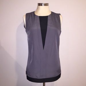 New York and company gray and black blouse